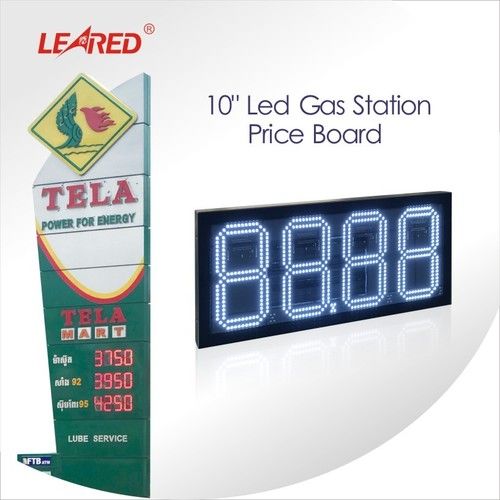 10 Inch Brightness Adjustable Digital Gas Station LED Price Board/Screen