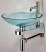 Sink Glass Semi Circle Wash Basin