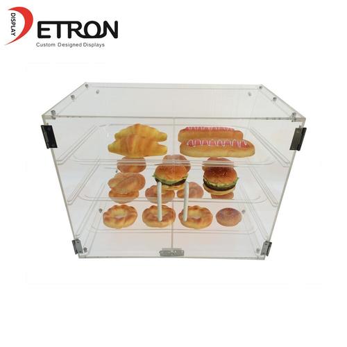 Odm Three Tiers Countertop Clear Acrylic Bread Display Case