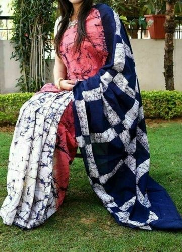 Multi Colour Batik Hand Printed Sarees