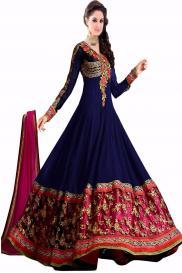 Mundi Cut Navy Blue Anarkali Suit