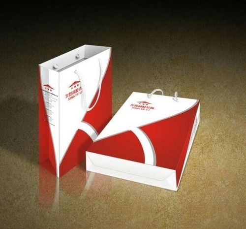 Red And White Trendy Fancy Shopping Bags