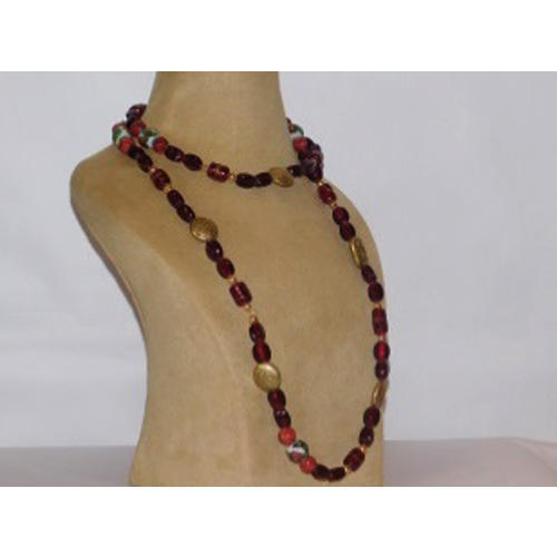 Glass Bead Long Necklace 