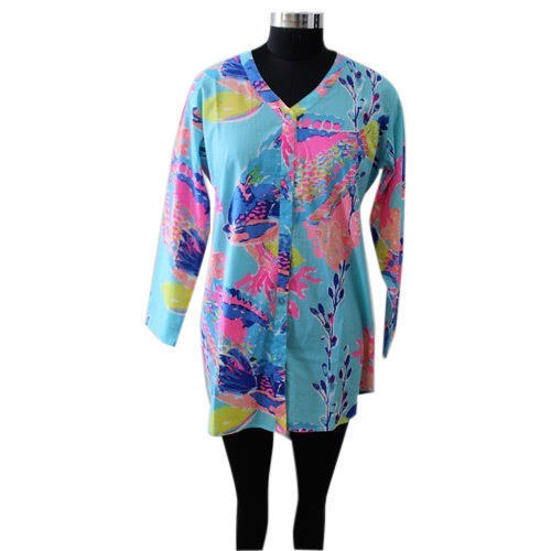 Multicolor Ladies Printed Tunic Top