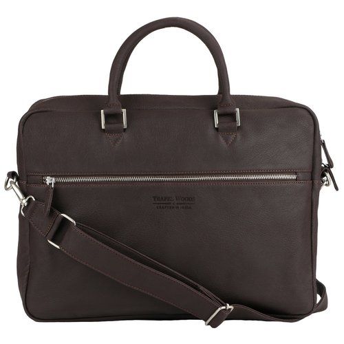 PU Leather 15.6" Dark Brown Laptop Briefcase