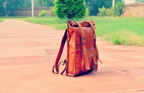 Leather Trekking Backpack Bag