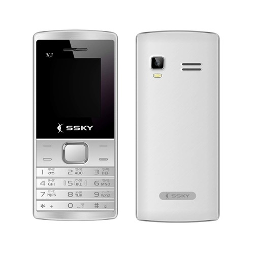 SSKY K2 डुअल सिम फीचर फोन व्हाइट कलर