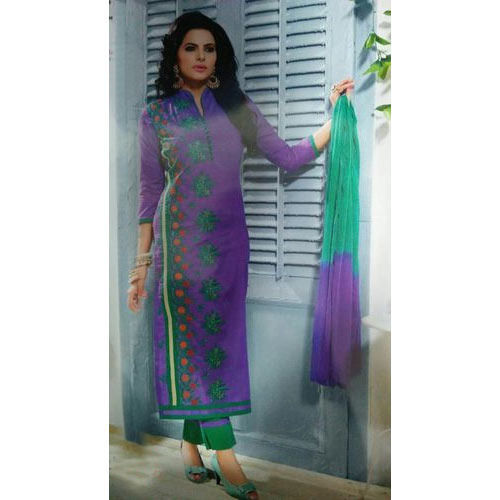 Purple And Green Elegant Look Designer Ladies Suit