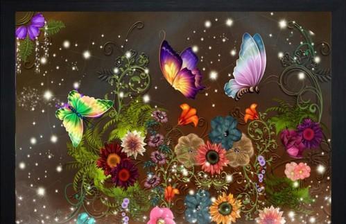 Flower And Butterfly Poster