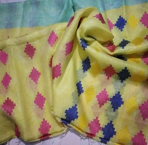 Hand Work Linen Sarees