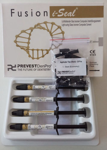 Prevest Denpro Fusion I Seal Glass Ionomer Light Cure Cement 4x2gm Syringe