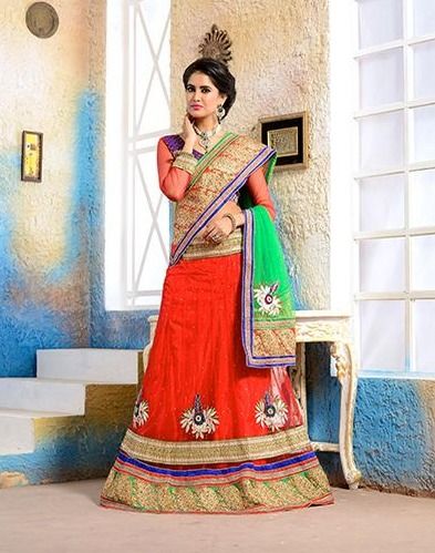 Bridal Satin Ladies Embroidered Lehenga Choli