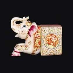 Handcrafted Marble Elephant Statue