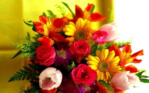 Fresh And Colorful Flowers Bouquet