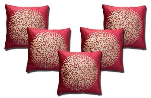 Red And Golden Gold Dust Cushion Cover