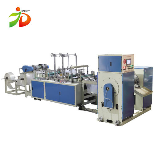 Plastic Bag Making Machine - HDPE Material, 6000x2000x2100mm Dimensions, Blue Color, Automatic Double Lines, Photoelectric Correction, 40-130pcs/min Speed