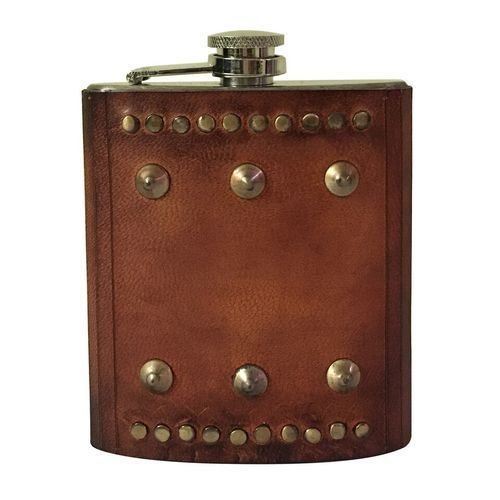 Dark Brown Leather Hip Flask