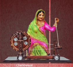 Charkhewali Punjabi Culture Polystone Fiber Statue