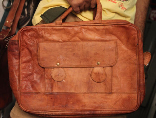 Brown Durable Leather Laptop Bag