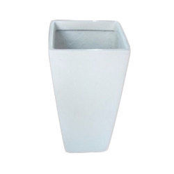 Ceramic Square White Flower Vase