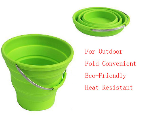 Outdoor Portable Collapsible Foldable Silicone Bucket