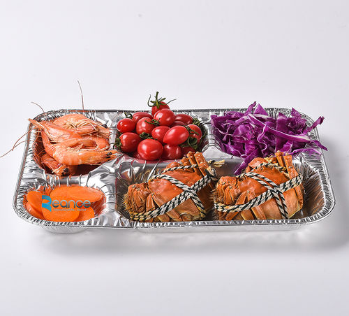 Food Grade Multi-compartment Alufoil Tray For Restaurant