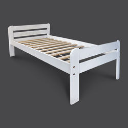 Solid Wood King Size Bed (White)