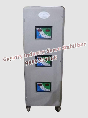 20KVA Automatic Servo Voltage Stabilizer - 400V Output, 45-55Hz Frequency, Three Phase | Efficiency 20KVA, Operating Temp 0° to 55°C, ±1% Voltage Stability