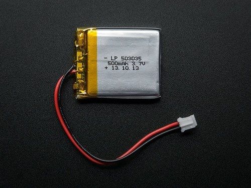 3.7V 500Mah Rechargeable Lithium Polymer Battery Weight: 12 Grams (G)