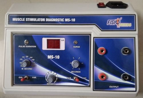 Muscle Stimulator Diagnostic MS-10 - Plain Galvanic 75 MA, Interrupted Galvanic Current for Muscle Activity Diagnosis, Faradic and Surged Faradic Current for Effective Muscle Contraction and Fatigue Management 