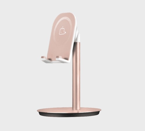 S1 Mobile Phone and Tablet Stand - Aluminum Rose Gold Adjustable 10-45Â° Angle Sturdy Design Rubber Pads
