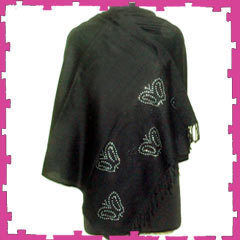 Black Pashmina Silk Shawl