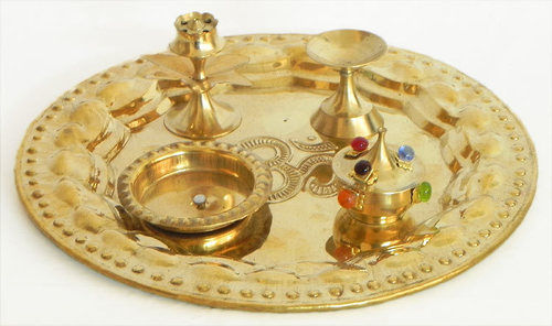 Decorative Brass Pooja Thali