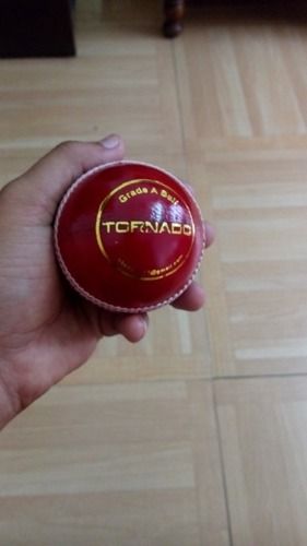 Red Leather Cricket Ball - Premium Quality Raw Leather, Durable Design | Crafted by Experts for Enhanced Performance