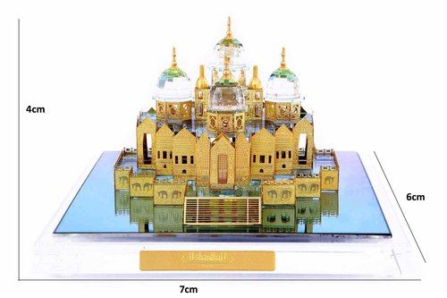 Model Akshardham Temple Crystal 24 Karat Gold Plated