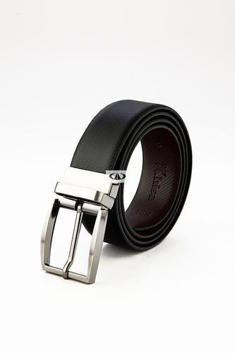 Light Grey Men'S Black Leather Belt