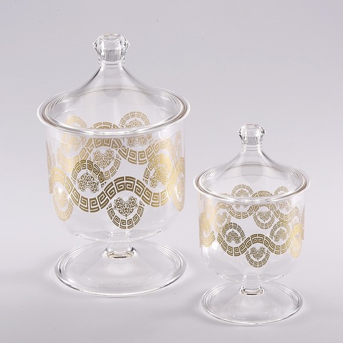 Straight Clear Candy Jar (Pink Gold)