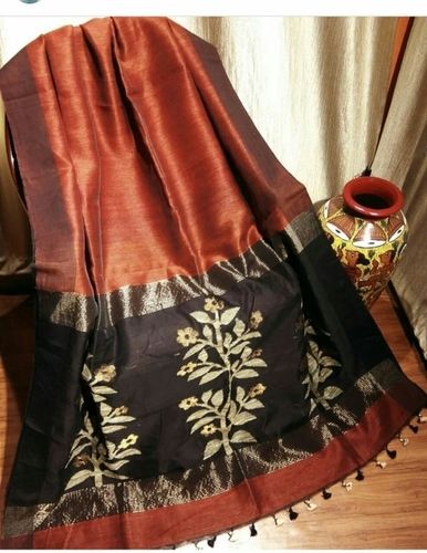 Fancy Border Linen Saree