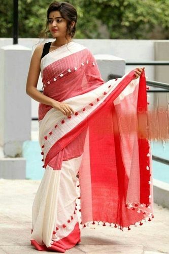 Multicolor Party Wear Linen Sarees