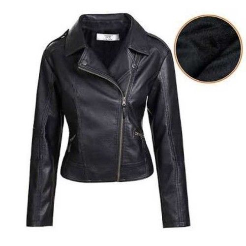 Women Ladies Leather Short Jacket 