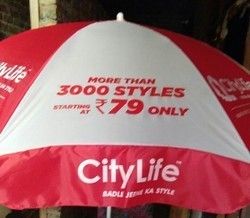 Red And White Printed Umbrella