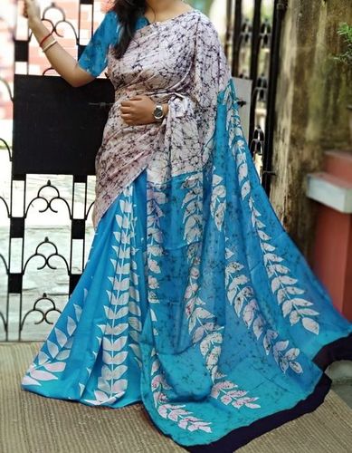 Cotton Silk Batik Print Saree