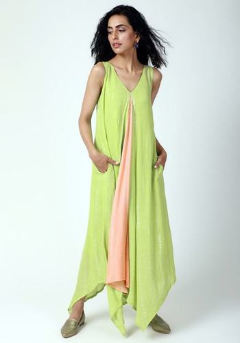 Mint Green Asymmetric Ladies Dress