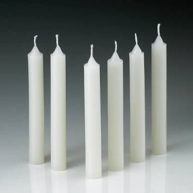 Plain White Wax Candles