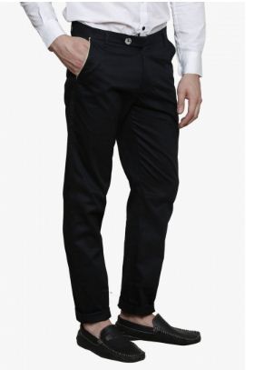 Black Casual Cotton Trouser