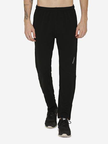 Male Polyester Blend Sport Sun Men Sports Black Track Pant, Solid