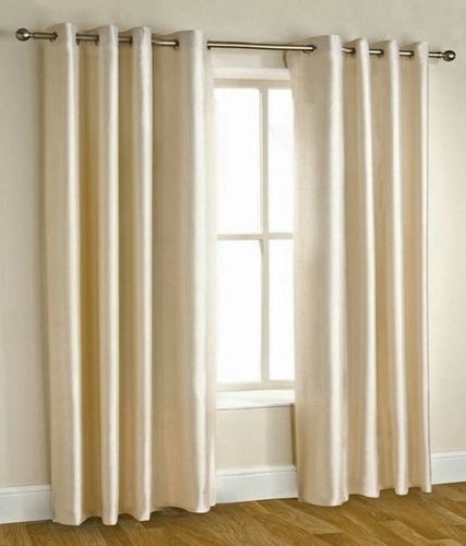 Poly Silk Eyelet Curtains (Set Of 2)