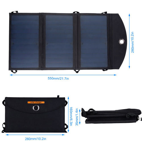 21 Watt Foldable Solar Charger with Dual USB Port