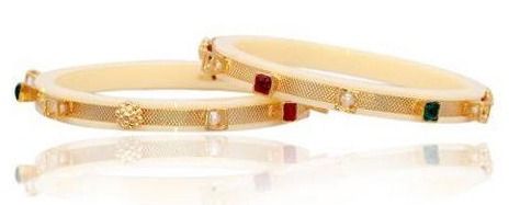 Acrylic Base Golden Bangles