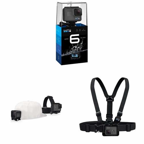 GoPro HERO6 Black Headstrap Mount+Quick Clip (GoPro Official Mount) Chesty (Chest Harness) (GoPro Official Mount)